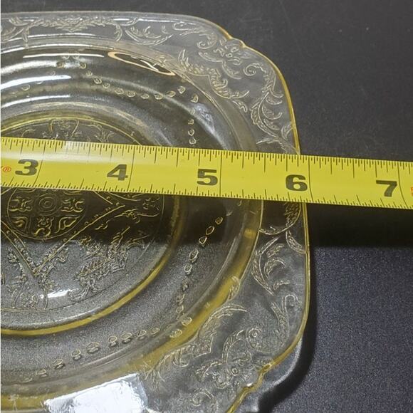 FEDERAL MADRID AMBER YELLOW DEPRESSION GLASS 6" Bread Plate - Picture 4 of 4
